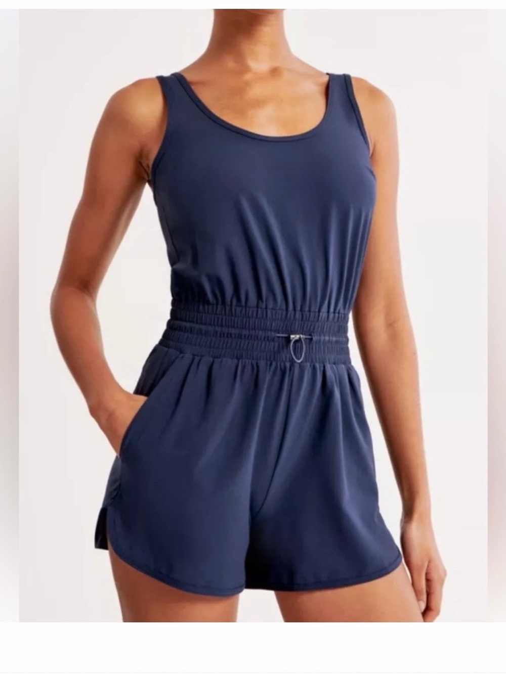 Abercrombie & Fitch Navy Traveler Drawstring Waist Romper, Small NWOT